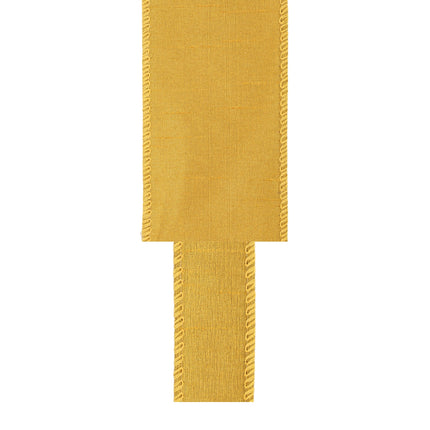 2 1/2" Wired Dupioni Ribbon | 10 Yards | Gold LaRibbons and Crafts