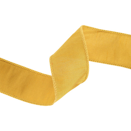 2 1/2" Wired Dupioni Ribbon | 10 Yards | Gold LaRibbons and Crafts