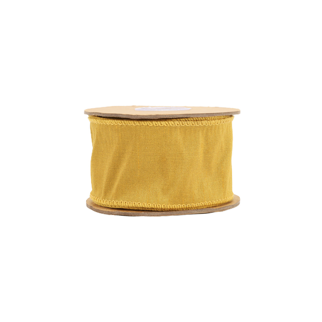 2 1/2" Wired Dupioni Ribbon | 10 Yards | Gold