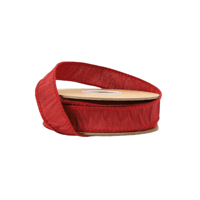 1" Wired Dupioni Ribbon | 10 Yards | Bordeaux LaRibbons and Crafts
