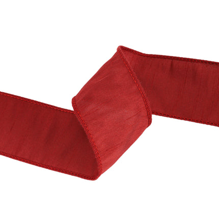 2 1/2" Wired Dupioni Ribbon | 10 Yards | Bordeaux LaRibbons and Crafts
