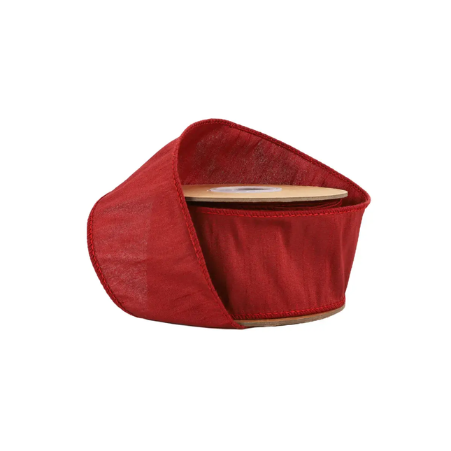 2 1/2" Wired Dupioni Ribbon | 10 Yards | Bordeaux LaRibbons and Crafts