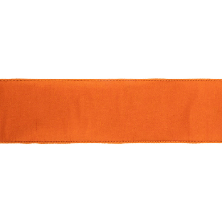 4" Wired Dupioni Ribbon | Pumpkin | 10 Yard Roll LaRibbons and Crafts