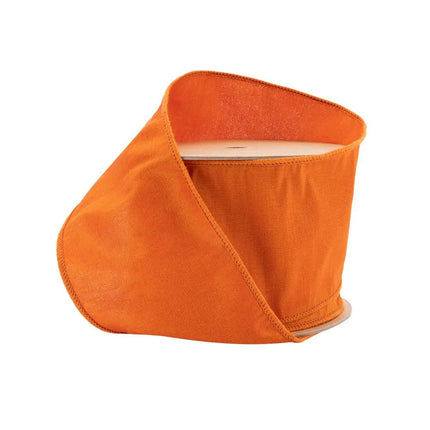 4" Wired Dupioni Ribbon | Pumpkin | 10 Yard Roll LaRibbons and Crafts