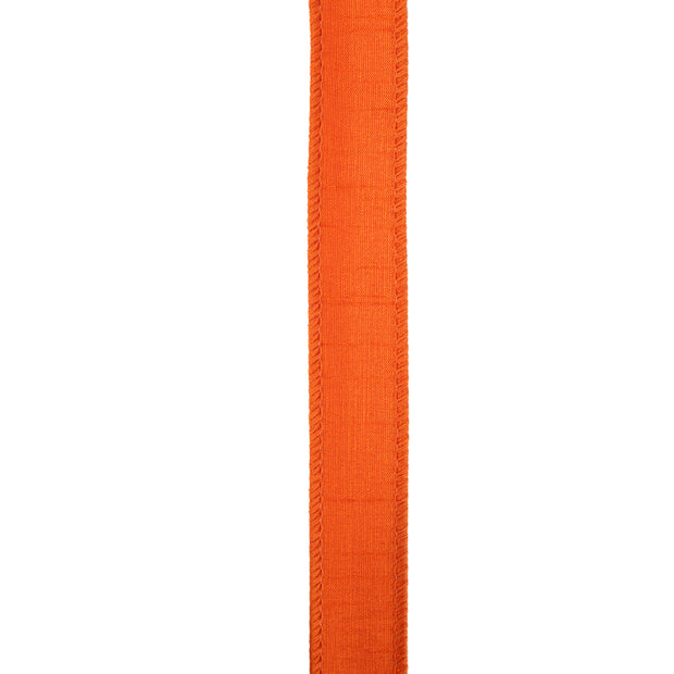1" Wired Dupioni Ribbon | 10 Yards | Pumpkin