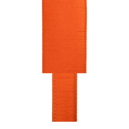 1" Wired Dupioni Ribbon | 10 Yards | Pumpkin LaRibbons and Crafts