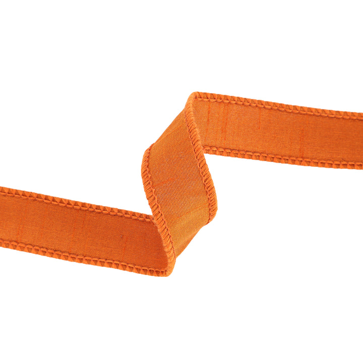 1" Wired Dupioni Ribbon | 10 Yards | Burnt Orange