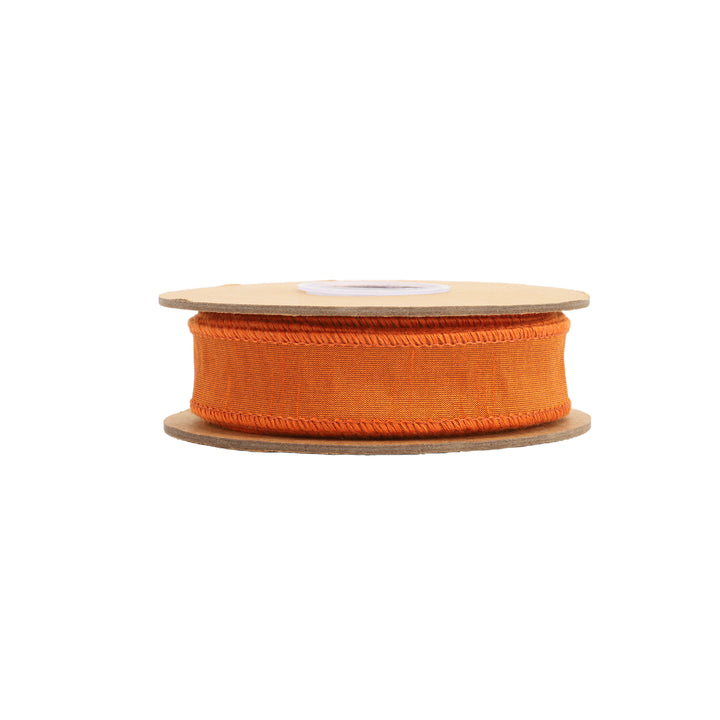 1" Wired Dupioni Ribbon | 10 Yards | Burnt Orange