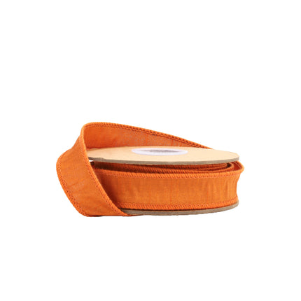 1" Wired Dupioni Ribbon | 10 Yards | Burnt Orange LaRibbons and Crafts