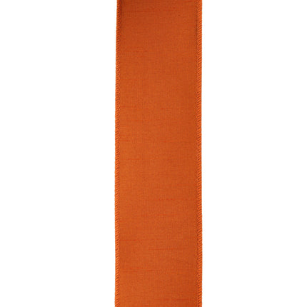 2 1/2" Wired Dupioni Ribbon | 10 Yards | Burnt Orange LaRibbons and Crafts