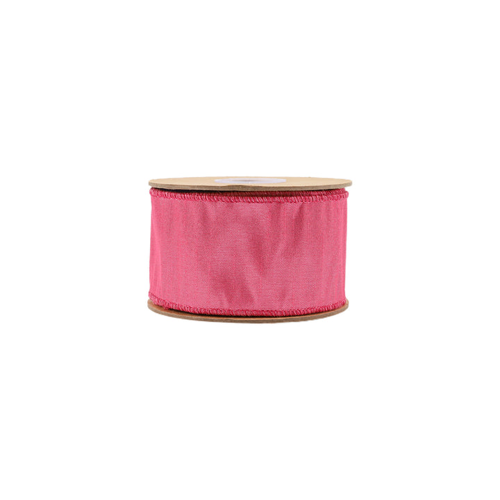 2 1/2" Wired Metallic Dupioni Ribbon | Azalea | 10 Yard Roll