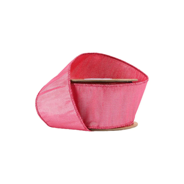 2 1/2" Wired Metallic Dupioni Ribbon | Azalea | 10 Yard Roll LaRibbons and Crafts