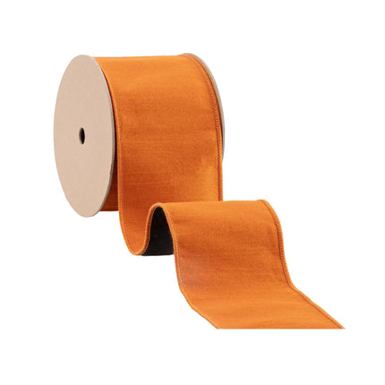 4" durable wired dupioni ribbon, suited for fall table centerpieces and seasonal DIY craft projects