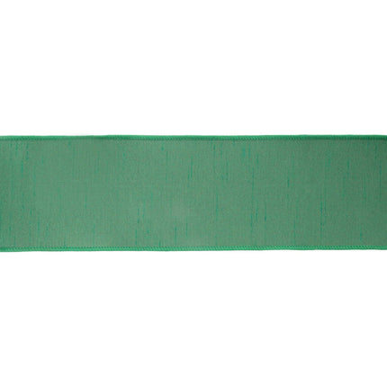 4" Wired Double-fused Dupioni Ribbon | Red/Green | 10 Yard Roll LaRibbons Wholesale