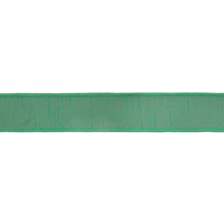 1 1/2" Wired Double-fused Dupioni Ribbon | Red/Green | 10 Yard Roll