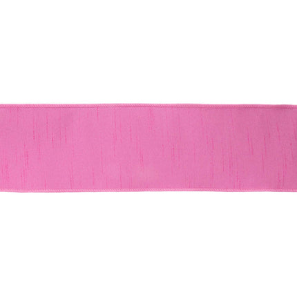 4" Wired Double-fused Dupioni Ribbon | Red/Hot Pink | 10 Yard Roll LaRibbons Wholesale