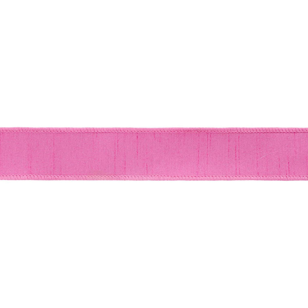 1 1/2" Wired Double-fused Dupioni Ribbon | Red/Hot Pink | 10 Yard Roll LaRibbons Wholesale