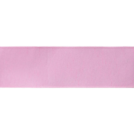 4" Wired Double-fused Dupioni Ribbon | Red/Lt Pink| 10 Yard Roll LaRibbons Wholesale