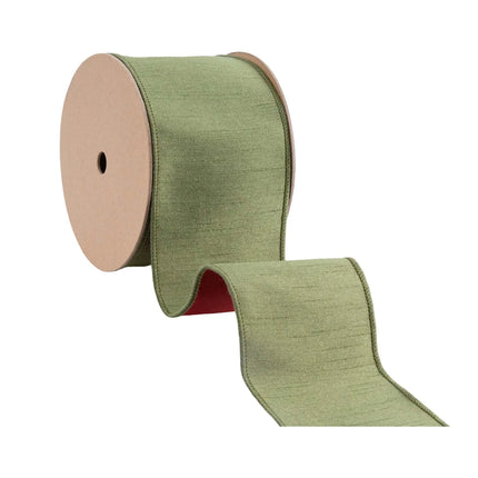 4" premium wired dupioni ribbon, suited for winter floral arrangements, wedding greenery