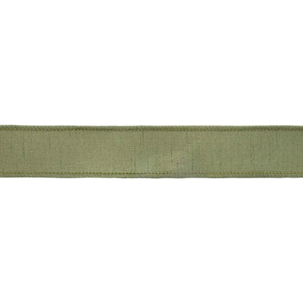 1 1/2" red/moss green wired dupioni ribbon (double-fused) — dual-tone style, perfect for gift basket embellishments