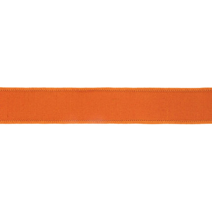 1 1/2" wired double-fused dupioni ribbon (orange/hot pink) — dual-color reversible, ideal for gift wrapping.