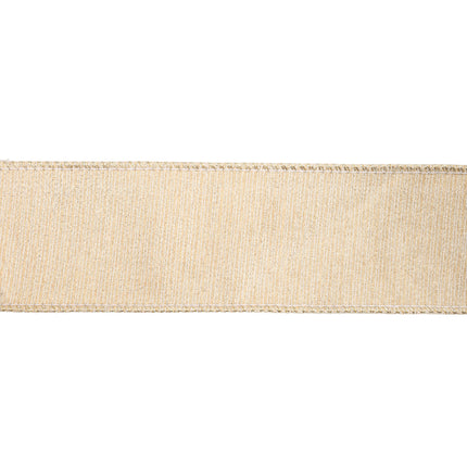 2 1/2" Metallic Dupioni Double Fused Ribbon - Natural | 10 Yard Roll LaRibbons and Crafts