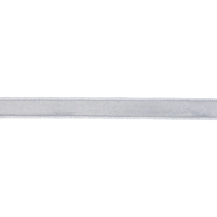 1" Wired Dupioni Ribbon | Silver w/ Metallic Fused Backing | 10 Yard Roll
