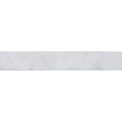2 1/2" Wired Dupioni Ribbon | Silver w/ Metallic Fused Backing | 10 Yard Roll