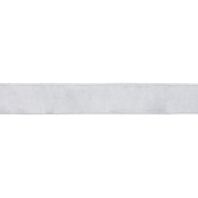 2 1/2" Wired Dupioni Ribbon | Silver w/ Metallic Fused Backing | 10 Yard Roll
