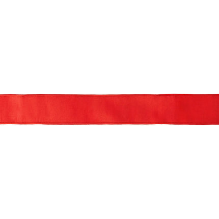 Wide red wired edge dupioni ribbon metallic lining perfect for gift wrapping