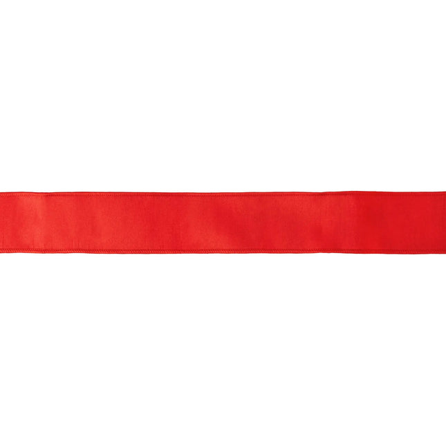 Wide red wired edge dupioni ribbon metallic lining perfect for gift wrapping