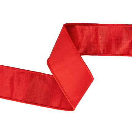 All-purpose red wired craft ribbon metallic backing great for gift baskets, floral bouquets 