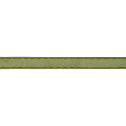 1" Wired Dupioni Ribbon | Moss w/ Gold Metallic Fused Backing | 10 Yard Roll