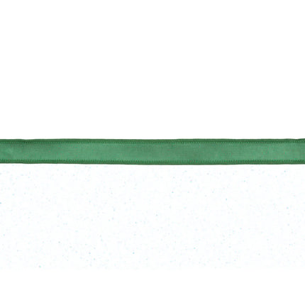 1" Wired Dupioni Ribbon | Christmas Green w/ Metallic Fused Backing | 10 Yard Roll