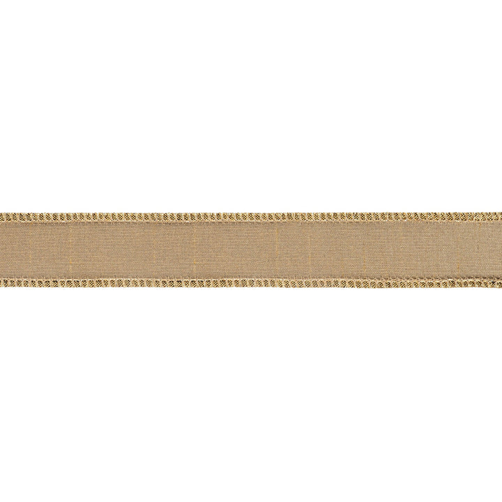 1" Wired Ribbon | Gold Dupion w/ Metallic-Fused Backing | 10 Yard Roll