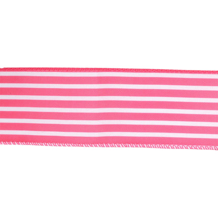 2 1/2" Wired Ribbon | Hot Pink/White Stripe | 10 Yard Roll LaRibbons and Crafts