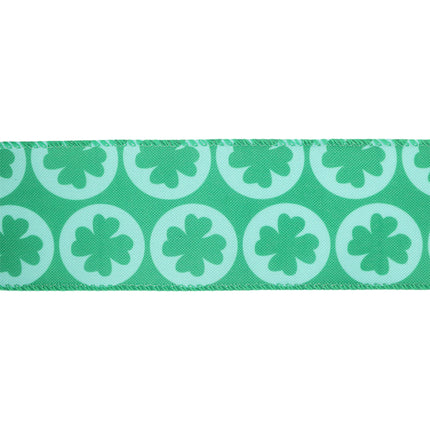 2 1/2" Wired Ribbon | Green Four Leaf Clover | 10 Yard Roll LaRibbons and Crafts
