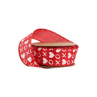 Wired Ribbon | Red w/ White Glitter Heart & XO | 10 Yard Roll LaRibbons and Crafts