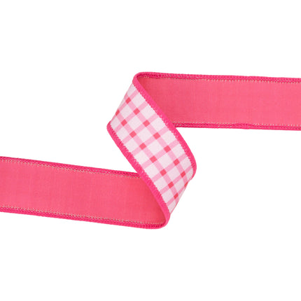 Green Grid Ribbon and Yellow-Pink Stripe Velvet with Pink Coral Gridlines Ribbon |3 Rolls |30 Yards