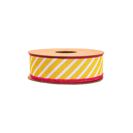 Blue Bias Plaid and Pink Houndstooth Check with Yellow/White Diagonal Stripe  3 Rolls |30 Yards