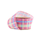 2 1/2 Wired Ribbon | Pink/Yellow/Blue/Green Bright Plaid | 10 Yard Roll LaRibbons and Crafts
