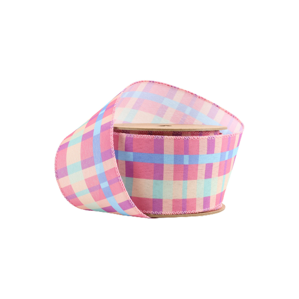 Wired Fuchsia Plaid Ribbon from American Ribbon Manufacturers