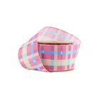2 1/2 Wired Ribbon | Pink/Yellow/Blue/Green Bright Plaid | 10 Yard Roll LaRibbons and Crafts