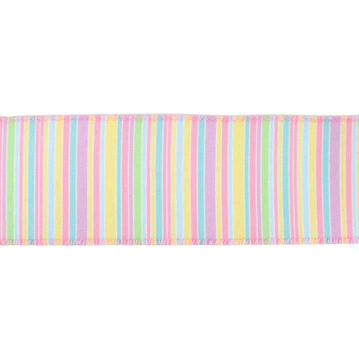 Wired Ribbon | Pastel Horizontal Stripe | 10 Yard Roll