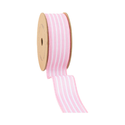 Baby Pink Bows and Light Pink Dupioni with pink Ticking Stripe 3 Rolls |30 Yards LaRibbons and Crafts