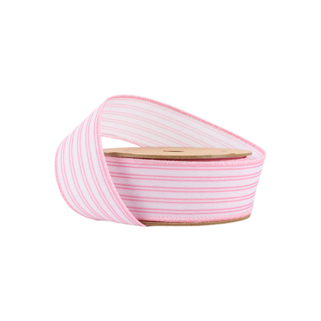 Baby Pink Bows and Light Pink Dupioni with pink Ticking Stripe 3 Rolls |30 Yards