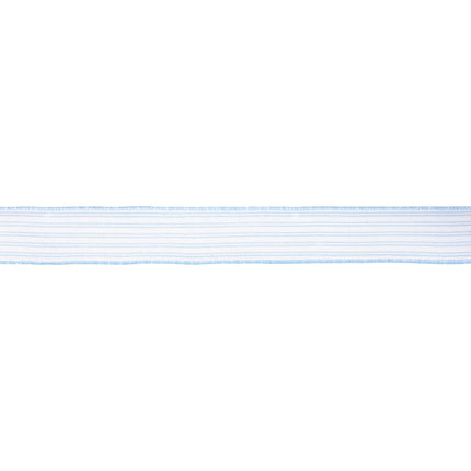 1 1/2" Wired Ribbon | Light Blue Ticking Stripe | 10 Yard Roll LaRibbons and Crafts