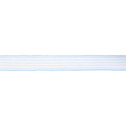 Baby Blue Bows and Light Blue Ticking Stripe with Blue Linen 3 Rolls |30 Yards