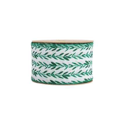 2 1/2" Wired Ribbon | Olive Leaf | 10 Yard Roll LaRibbons and Crafts