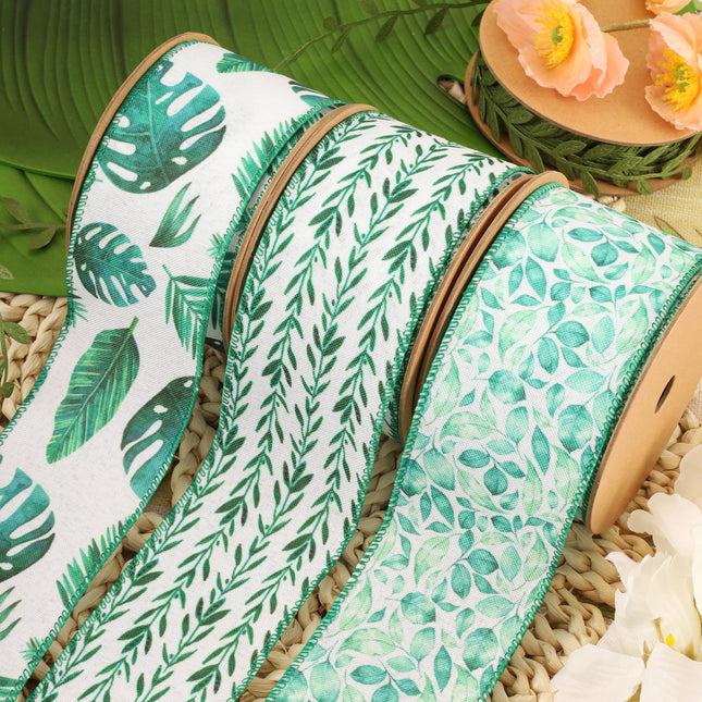 2 1/2" Wired Ribbon | Olive Leaf | 10 Yard Roll LaRibbons and Crafts